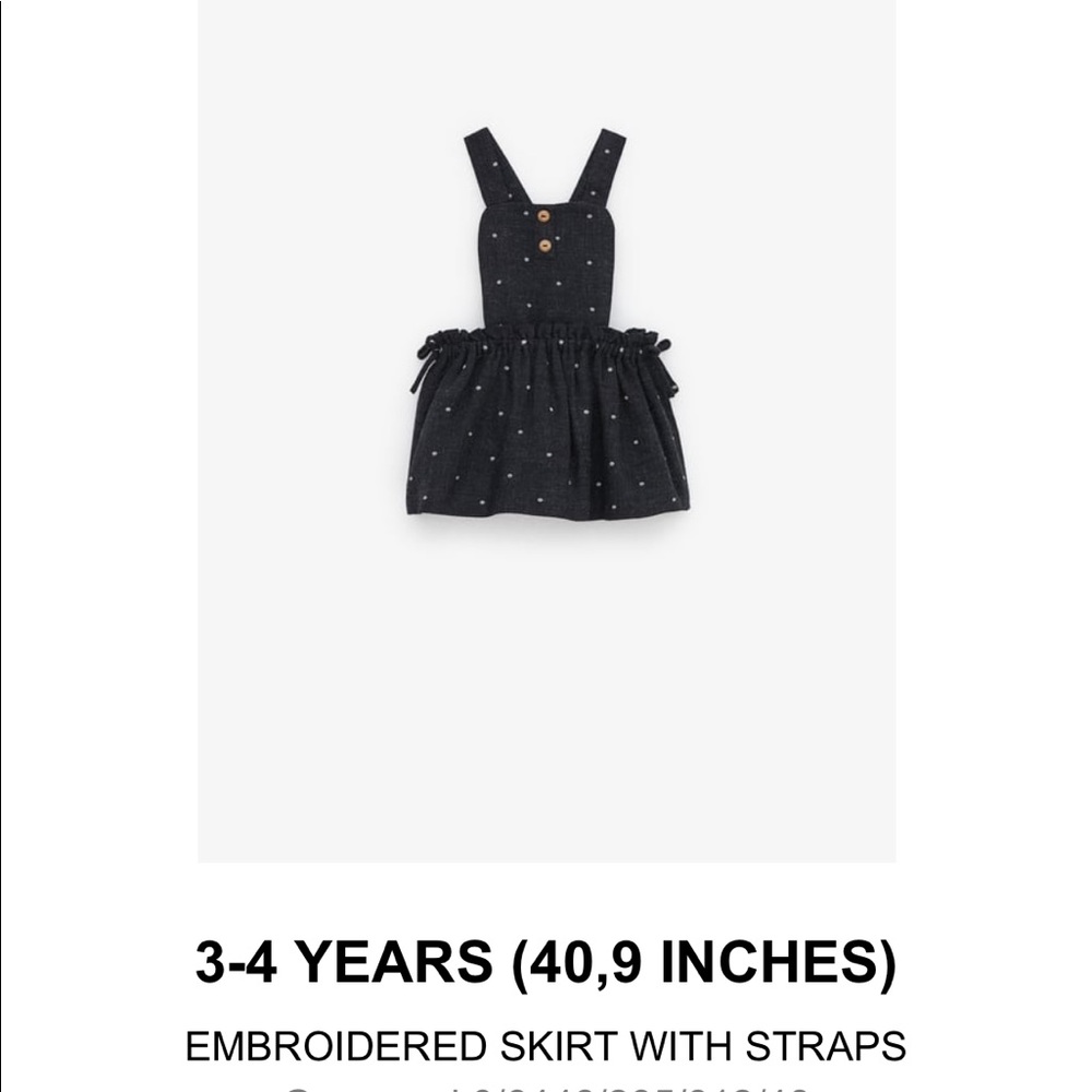 🎉final sale before donation🎉Baby Zara gray marl embroidered skirt with straps